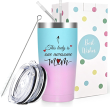 Mother Day Gift for Mom, This Lady Is One Awesome Mom Tumbler, Christmas Gifts M - £20.36 GBP