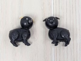 Fisher-Price Little People Vintage Farm 2 Hex Screw Pigs Black 1 white ears - $19.79
