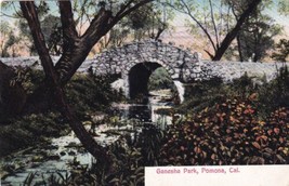 Rustic Stone Bridge Ganesha Park Pomona CA California 1909 Postcard E01 - £4.78 GBP
