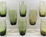 8 Anchor Hocking Central Park Ivy Green Iced Tea Glasses Set Swirl Tumbl... - £61.79 GBP