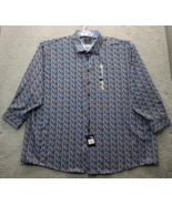 Shaquille O&#39;Neal Dress Shirt Men Size 20 Multi Geo Print Big Fit Cooling... - $27.90