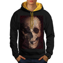 Wellcoda Dead Human Rock Skull Mens Contrast Hoodie, Costume Casual Jumper - £31.38 GBP
