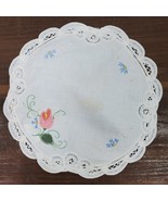 Vintage Applique Doily Pink Tulip 9 Inch Round - $149.24 MXN