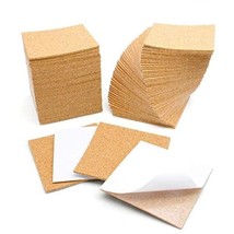 100 Pcs Self-Adhesive Cork Sheets 4&quot;X 4&quot; For Diy Coasters, Cork Board Squares, C - £25.65 GBP