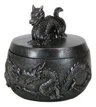 Oriental Dragon King Spirit Rune Flying Serpent Silver Decorative Jewelry Box - £15.97 GBP