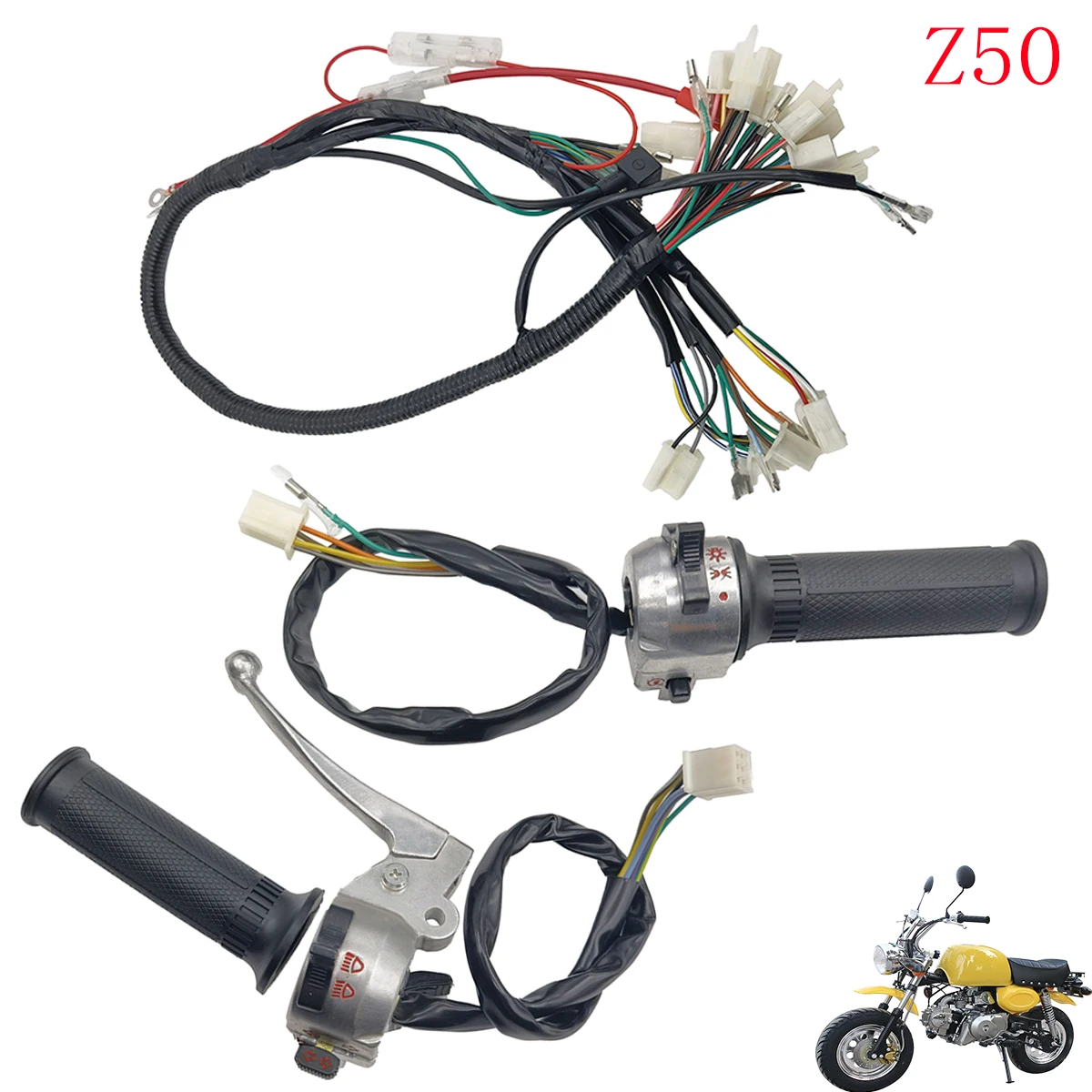 Complete Wiring Harness Assembly Control Switch and Turn Handle Grip For Honda - $33.99+