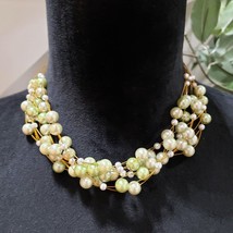 Women Fashion White Freshwater Pearls Beaded Collar Necklace with Lobster Clasp - $26.73