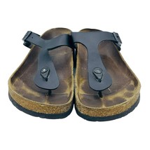Birkenstock Gizeh Oiled Black Leather Sandals Shoes Size 40 Made in Germany - $571.09 MXN