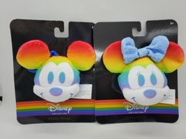 NEW Mickey &amp; Minnie Disney Rainbow Collection Keychain Clip-On Pride Plu... - $11.88