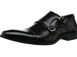 MM/ONE Double Buckle Monkstrap Oxford Dress Cap Toe Shoes Classic Black ... - $31.41