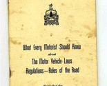 1946 The Drivers Manual Vermont Motor Vehicles Department with Sample Qu... - $27.79