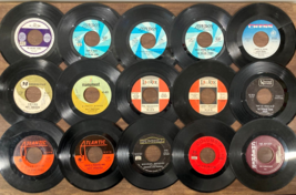 Lot of 15 Vintage Vinyl 45&#39;s Records 60s ROCK &amp; ROLL Rolling Stones Roy Orbison - £19.87 GBP