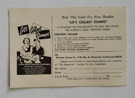 Postcard Let&#39;s collect Stamps Advertising Mission Stamp Company for Coll... - $3.48