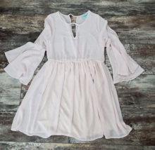 Audrey Dress Sheer Pink Flowing 3/4 Bell Flared Sleeves Party Women Smal... - $24.00