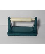 NEW Gloss Green Ceramic Toilet Paper Holder Surface Mount Holds Modern R... - $193.05