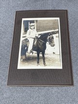 Antique Photograph Young Boy on Horse Barefoot Ranch Farm OOAK Cabinet Card KG - £7.38 GBP