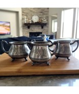 Vintage Beacon Silver Taunton Mass Quadruple Set of 3. Cream white brown... - €26,98 EUR
