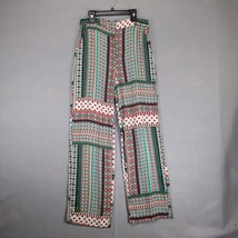 Zara Women&#39;s M Pants, Colorful Boho Hippie Print Wide Leg Casual Stretch... - $26.00