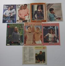 Vintage Knitting and Crochet Pattern leaflets Lot of 8 Fisherman's Sweater - $7.99