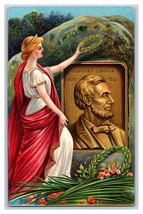 Abraham Lincoln Lady Libertà Patriottico Goffrato Unp DB Cartolina U15 - £5.69 GBP