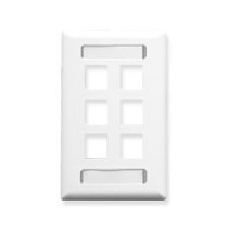 Faceplate id 1-gang 6-port white - $6.69