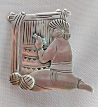 Native American Sterling Silver Pendant Pin SIGNED Lambert Perry Woman W... - $120.93