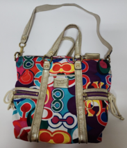 Coach Poppy Pop C Glam Spotlight Colorful Signature Shoulder Handbag 13830 Euc! - £119.42 GBP
