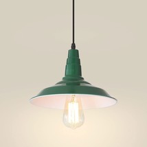 Green Pendant Light Fixture Industrial Hanging Modern Kitchen Island Barn Metal - £31.45 GBP