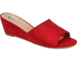 Journee Collection Women Wedge Heel Slide Sandals Pavan Size US 7.5M Red - $26.73