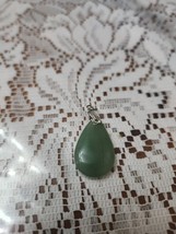 Vintage Green Aventurine Stone Pendant Jewelry 1.5&quot;  Nice - $356.20 MXN