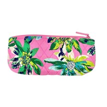 Vera Bradley Frannie Tropical Make Up Bag 9 x 3.5 x 2 Pink Green NWOT - £11.03 GBP