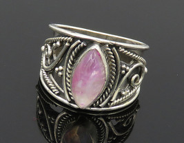 925 Sterling Silver - Vintage Marquise Cut Quartz Swirl Band Ring Sz 6 - RG17355 - £30.71 GBP