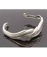 925 Sterling Silver Vintage Bracelet CAROLYN POLLACK Carved Swirly Wave ... - €117,73 EUR