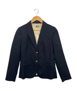 J Crew Blazer Womens 2 Blue Wool Pinstripe Jacket Buttons Schoolboy Preppy - $37.89 CAD