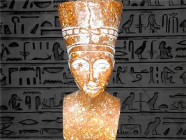 Unique Queen Nefertiti handmade marble Bust, Egyptian Art handcrafted stone bust - $199.00