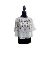 Oxolloxo Embroidered Boho Off Shoulder Blouse Woman&#39;s Top WhiteSize L - €13,03 EUR