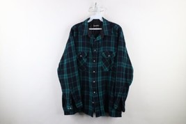 Vintage 90s Streetwear Mens XL Distressed Knit Collared Board Button Shirt Plaid - £30.99 GBP