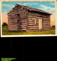Vintage 1936 POSTCARD-LINCOLN&#39;S Birthplace Hodgenville -IN Old Kentuckey BK37 - £4.34 GBP