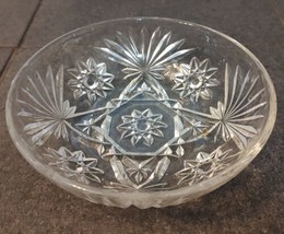 VINTAGE MCM ANCHOR HOCKING CLEAR PRESSED GLASS SMALL BOWL - $11.65