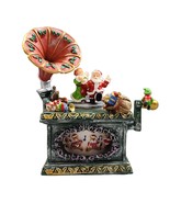 Christmas GRAMOPHONE Motion Musical Dancing Santa &amp; Mrs Claus Musical Box - $35.49
