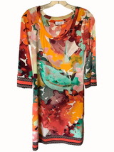 Calvin Klein quarter sleeve colorful geometric spandex mini sheath dress XS - $32.76