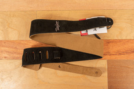 Taylor Guitar Strap, Black, Embroidered Suede, 2.5&quot; - £47.84 GBP