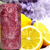 Lavender &amp; Lemon Scented Palm Wax Pillar Candle Hand Poured - £19.61 GBP+