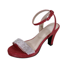  FLORAL Maria Women Wide Width Stunning Rhinestone Ankle Strap Dress Sandal  - £55.04 GBP