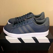 Adidas Grand Court Base 2.0 Mens Navy Blue Grey Sneakers IG9226 Size 9.5 - $49.49