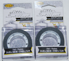 Seal-It Silver Glitter Washi Craft Tape 300 Inch X .75 Inch Lot of 2 NEW - £4.78 GBP