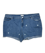 Lane Bryant Women Plus Size 26 (Measure 48x5) Cut Off Jean Shorts Bleached - £8.94 GBP