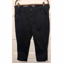 NYDJ Not Your Daughter’s Jeans Ariel black cropped slit hem jeans 14W - £22.17 GBP