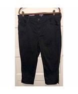 NYDJ Not Your Daughter’s Jeans Ariel black cropped slit hem jeans 14W - £22.04 GBP