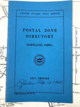 1957-58 Postal Zone Directory w/ Map Portland Oregon Vintage Post Office Dept - £15.77 GBP